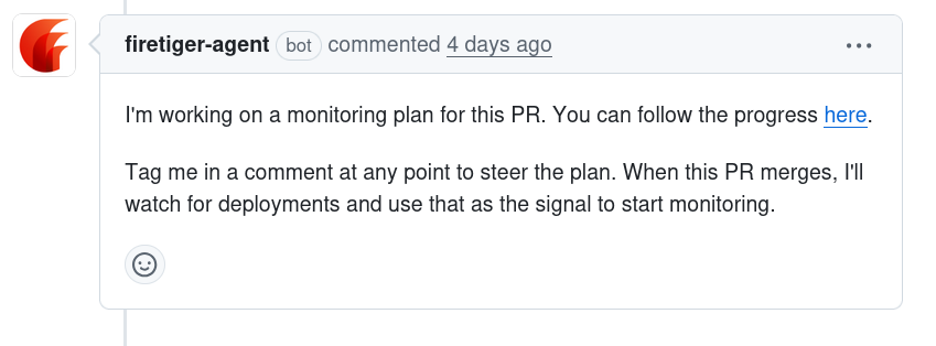 Example response comment